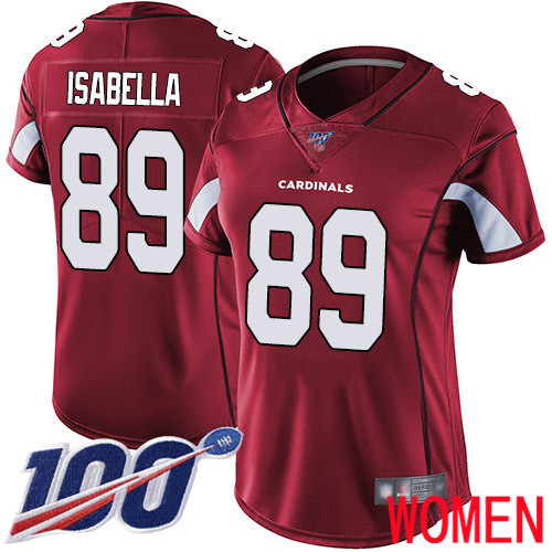 Arizona Cardinals Limited Red Women Andy Isabella Home Jersey NFL Football #89 100th Season Vapor Untouchable->arizona cardinals->NFL Jersey